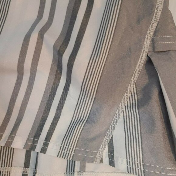 LULULEMON Pace Setter Skirt w/ Spandex Shorts Black White Gray Vertical Stripe M - Picture 5 of 6